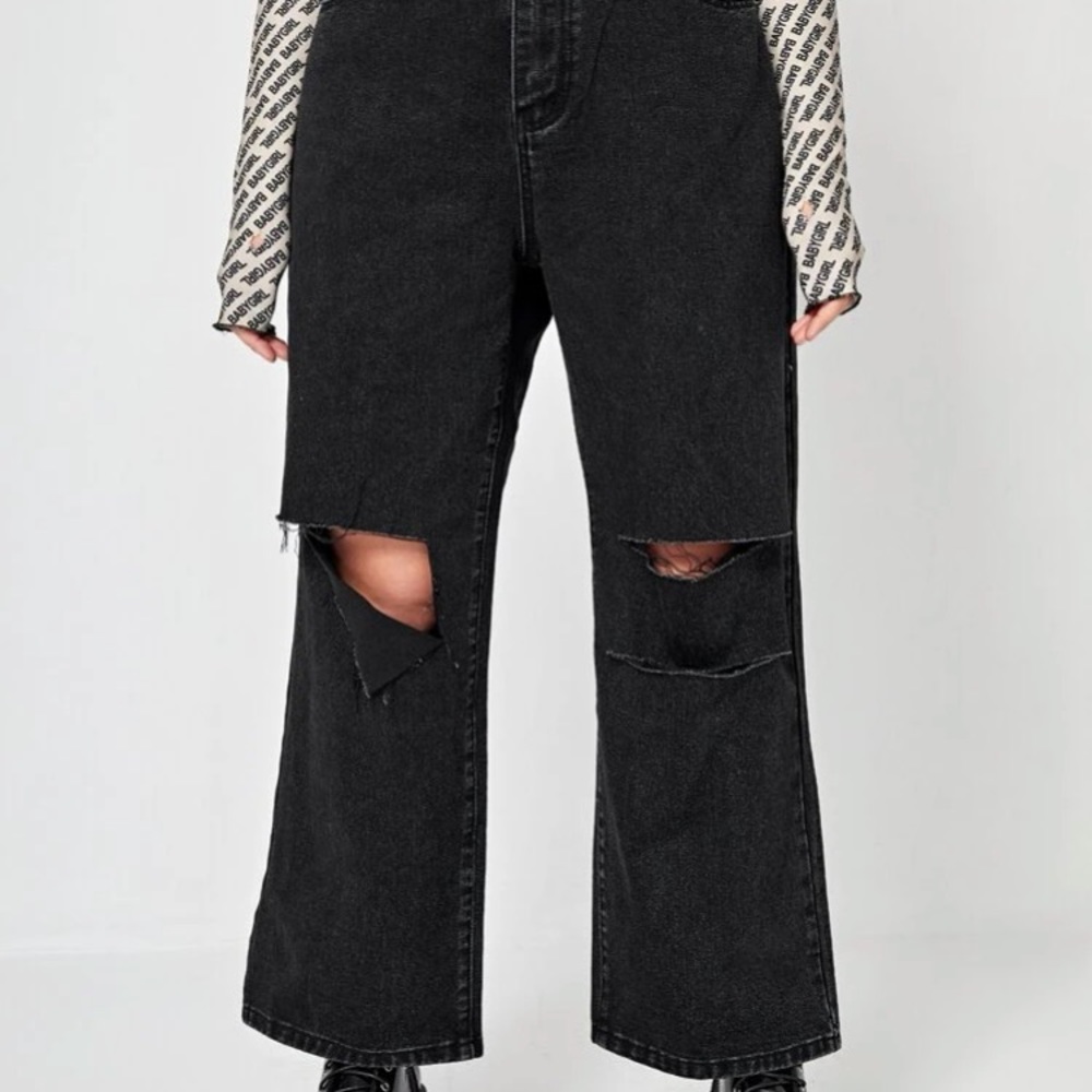 Black and blue jeans